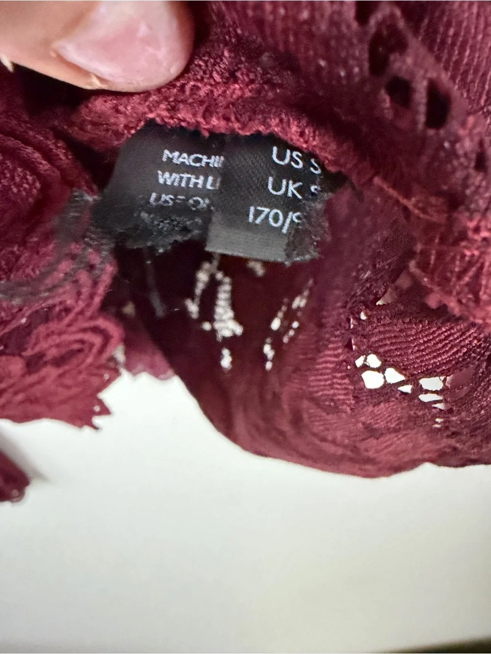 Free People Burgundy Floral Lace Long-Sleeve Blouse